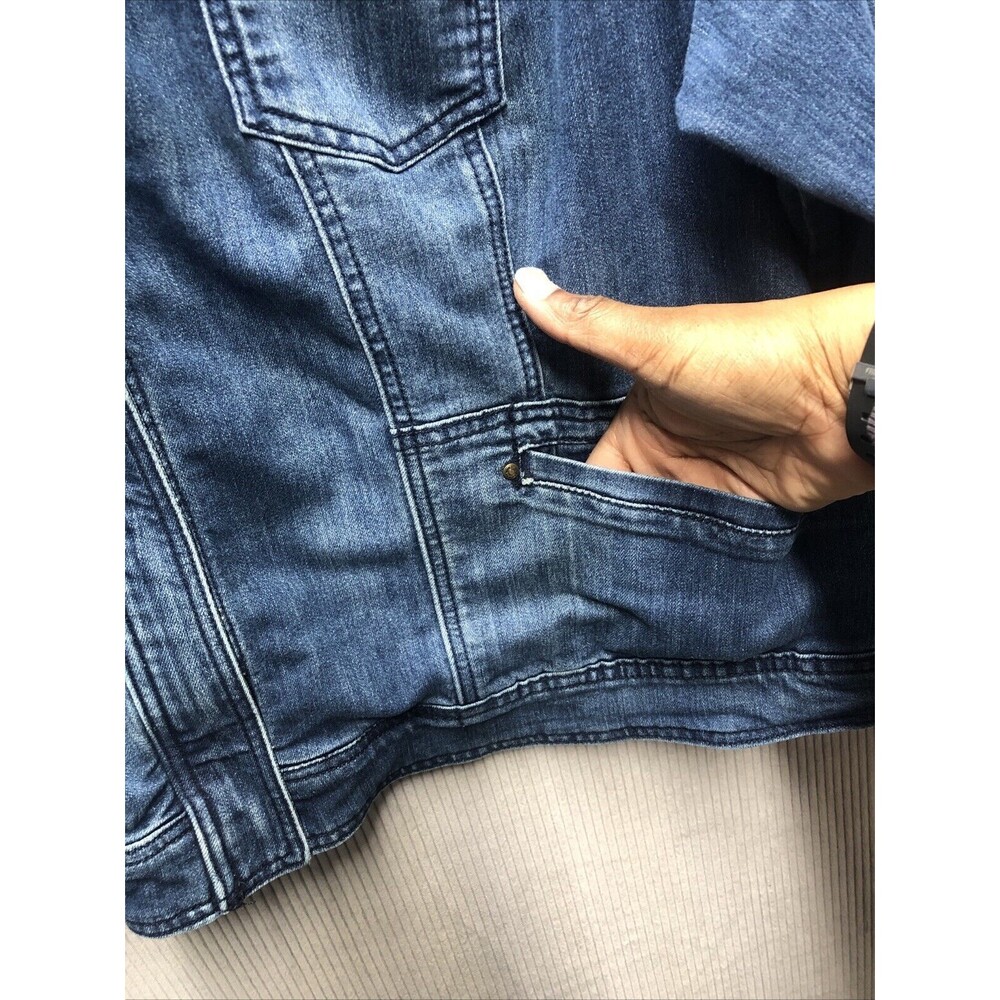 OSO Casuals Women’s Denim Jacket Size 2X Full Hidden Zip Up - Picture 8 of 15